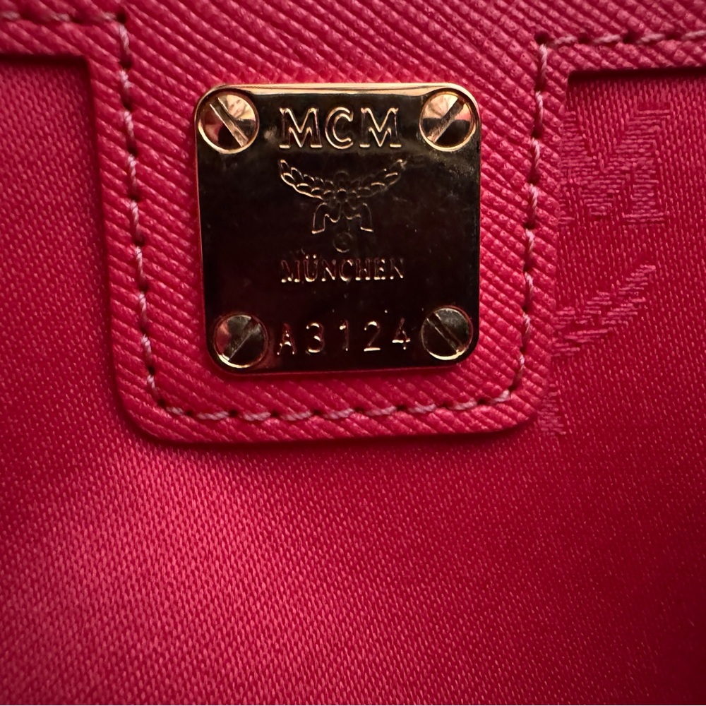 MCM Vibrant Pink Shoulder Bag with Gold Accents with COA - Picture 10 of 16
